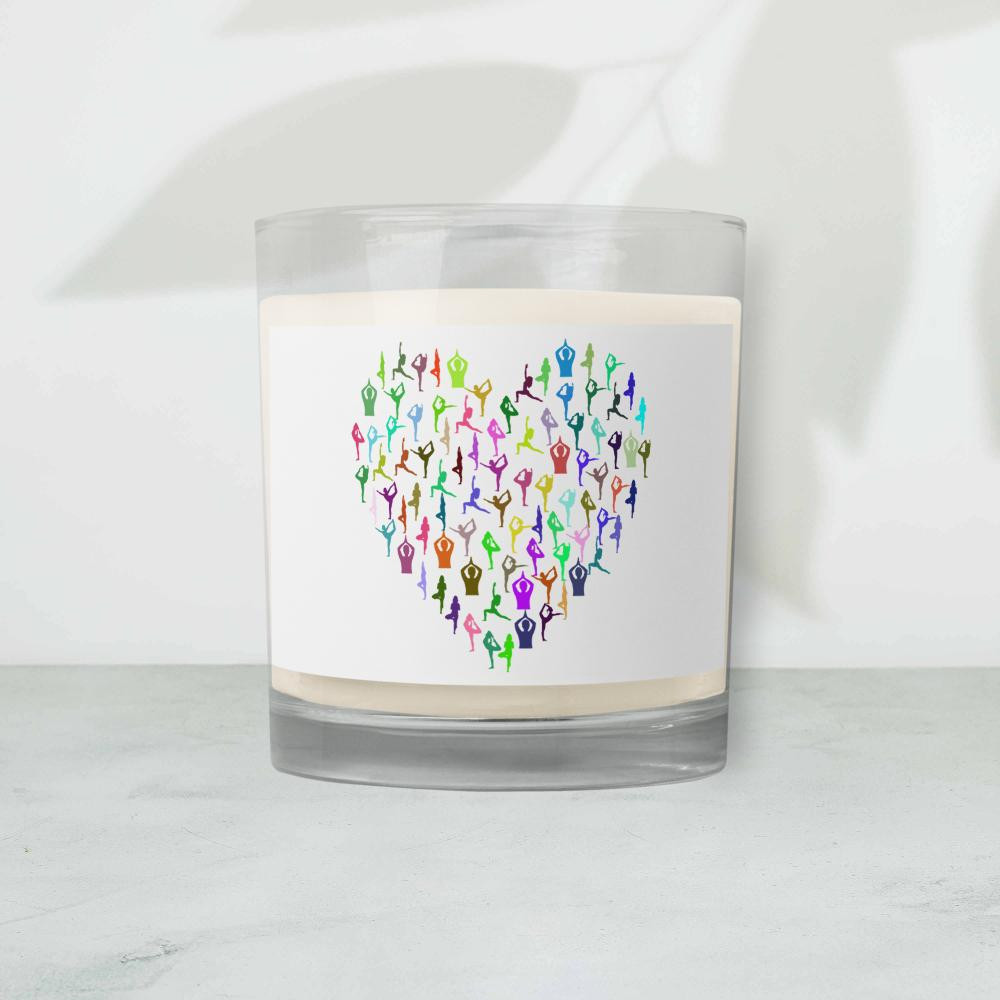 Yoga Heart Glass Jar Soy Wax Candle