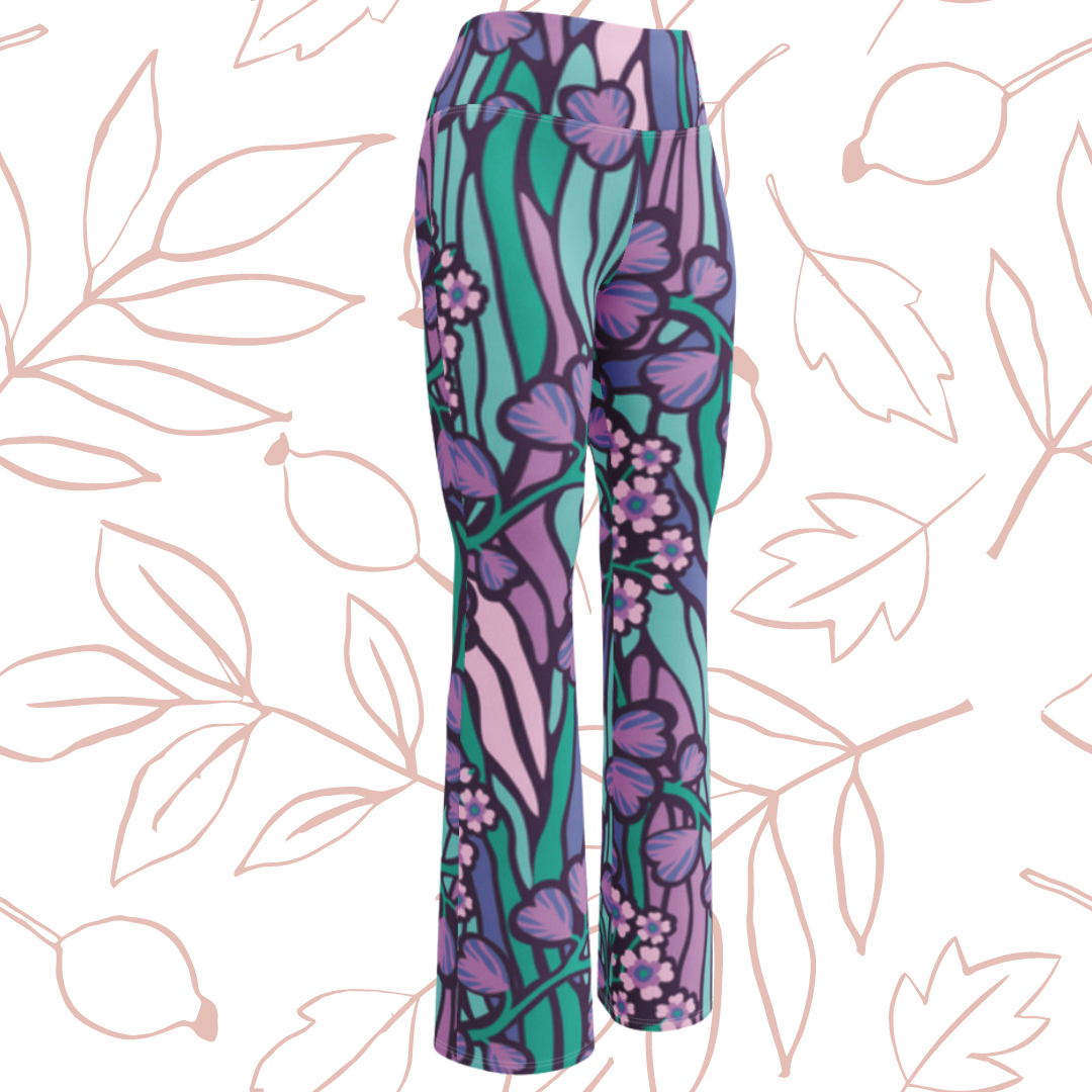 Purple & Teal Flare leggings