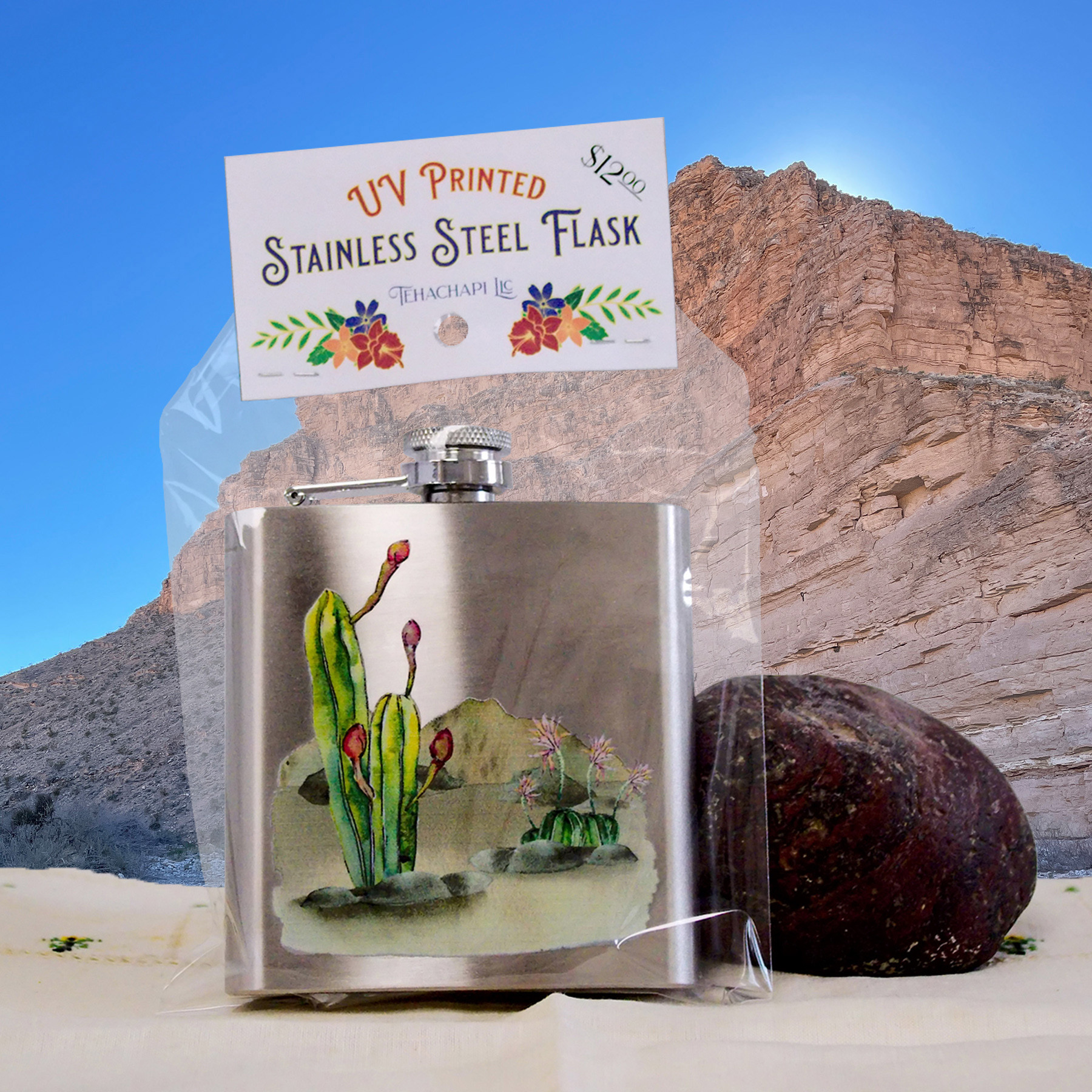 6oz Flask Desert Theme