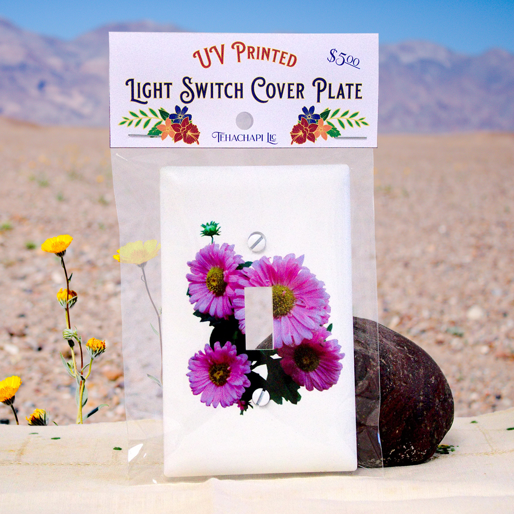 UV Printed Switch Plate: Bouquet