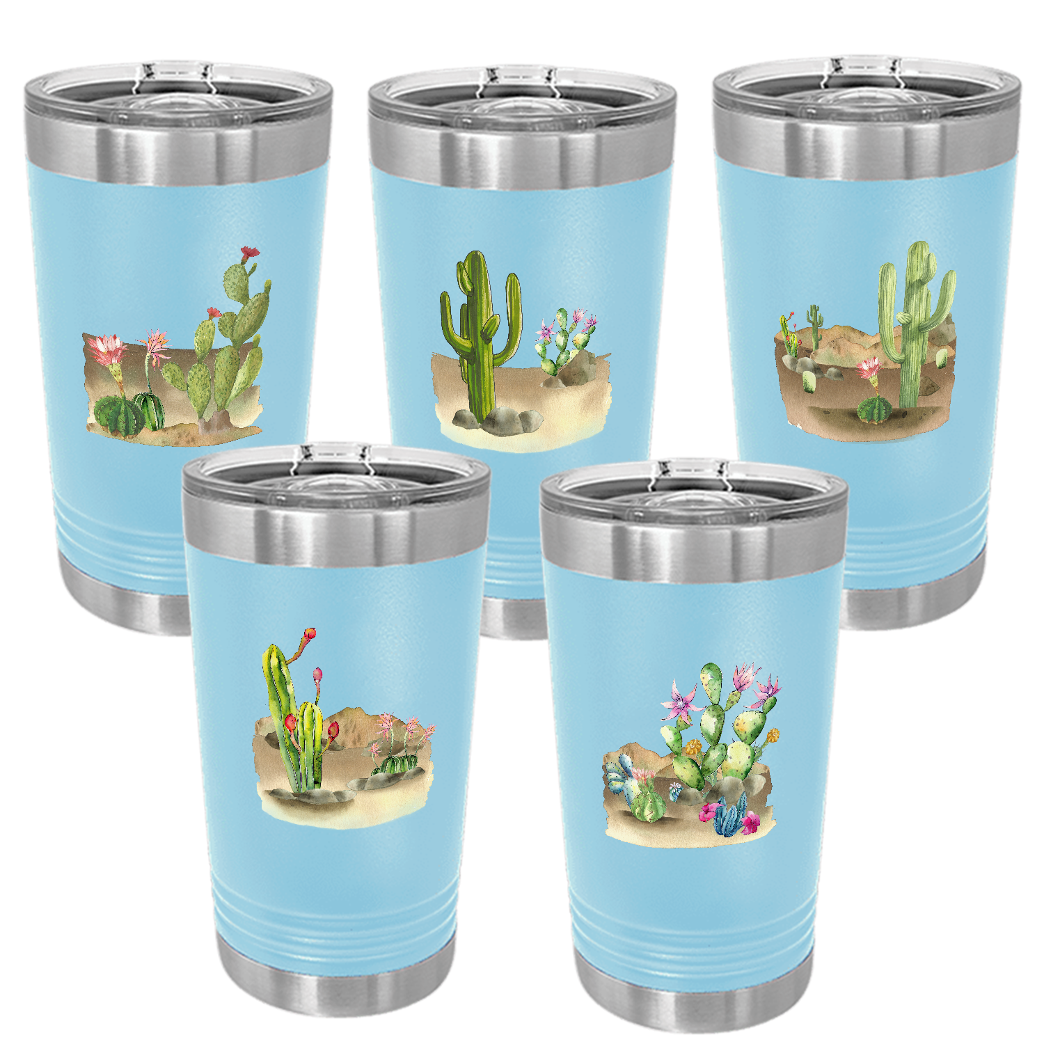 Desert Themed Pint, Light Blue