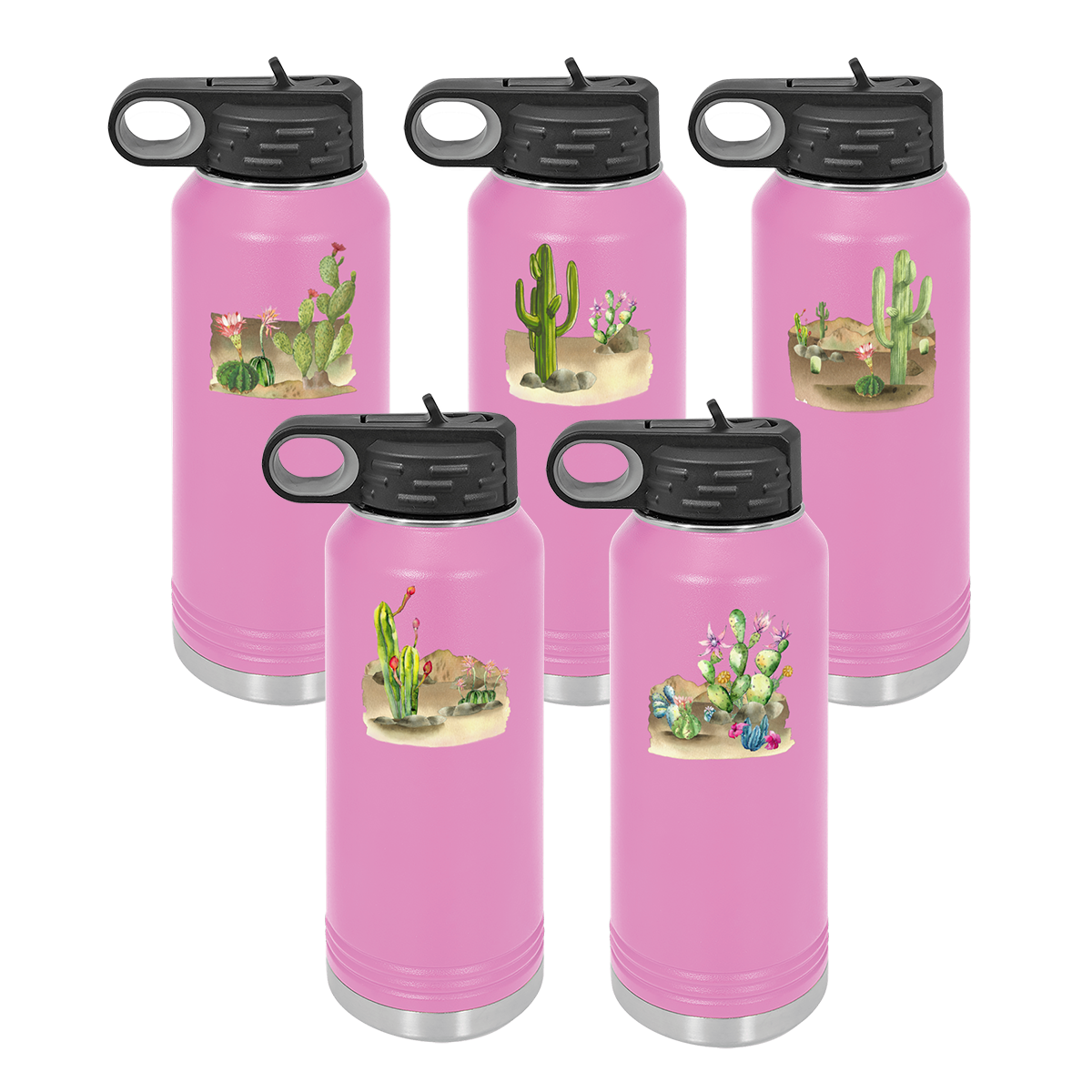 Desert Themed Water Bottle 32 oz, Light Purple
