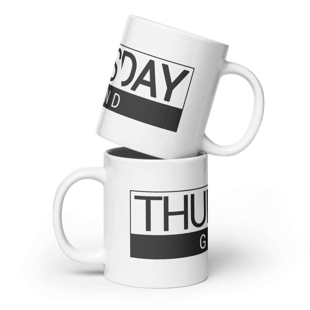 White glossy mug