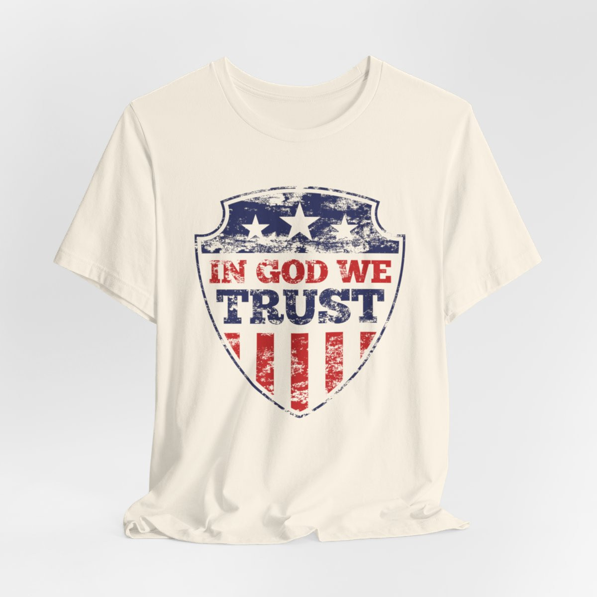 In God We Trust Shield - Unisex Short Sleeve T-Shirt