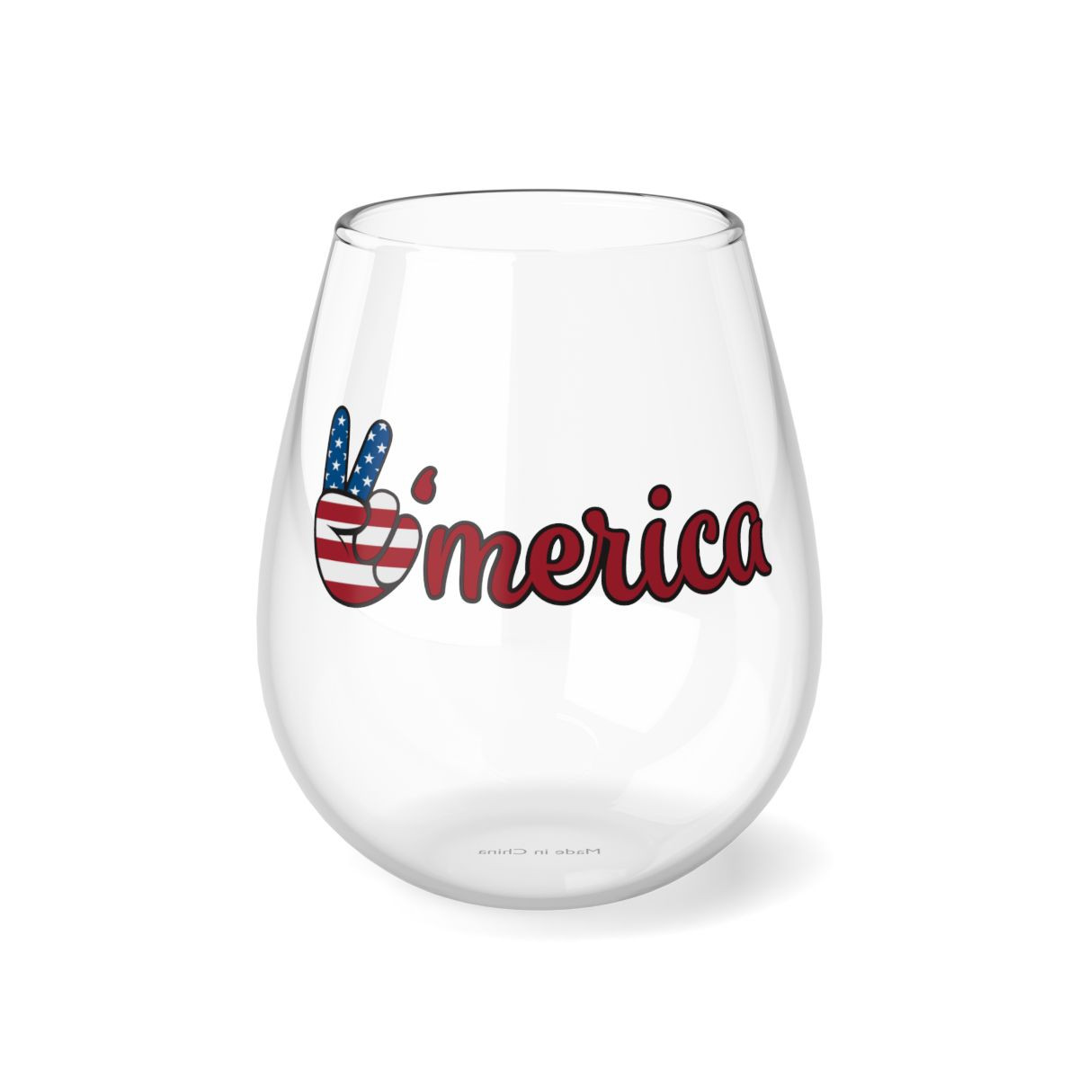 America - Stemless Wine Glass, 11.75oz