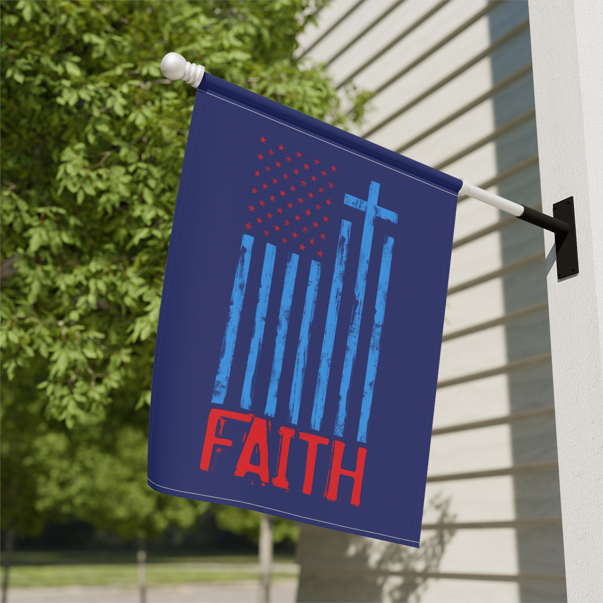 Faith and Flag - Garden & House Banner