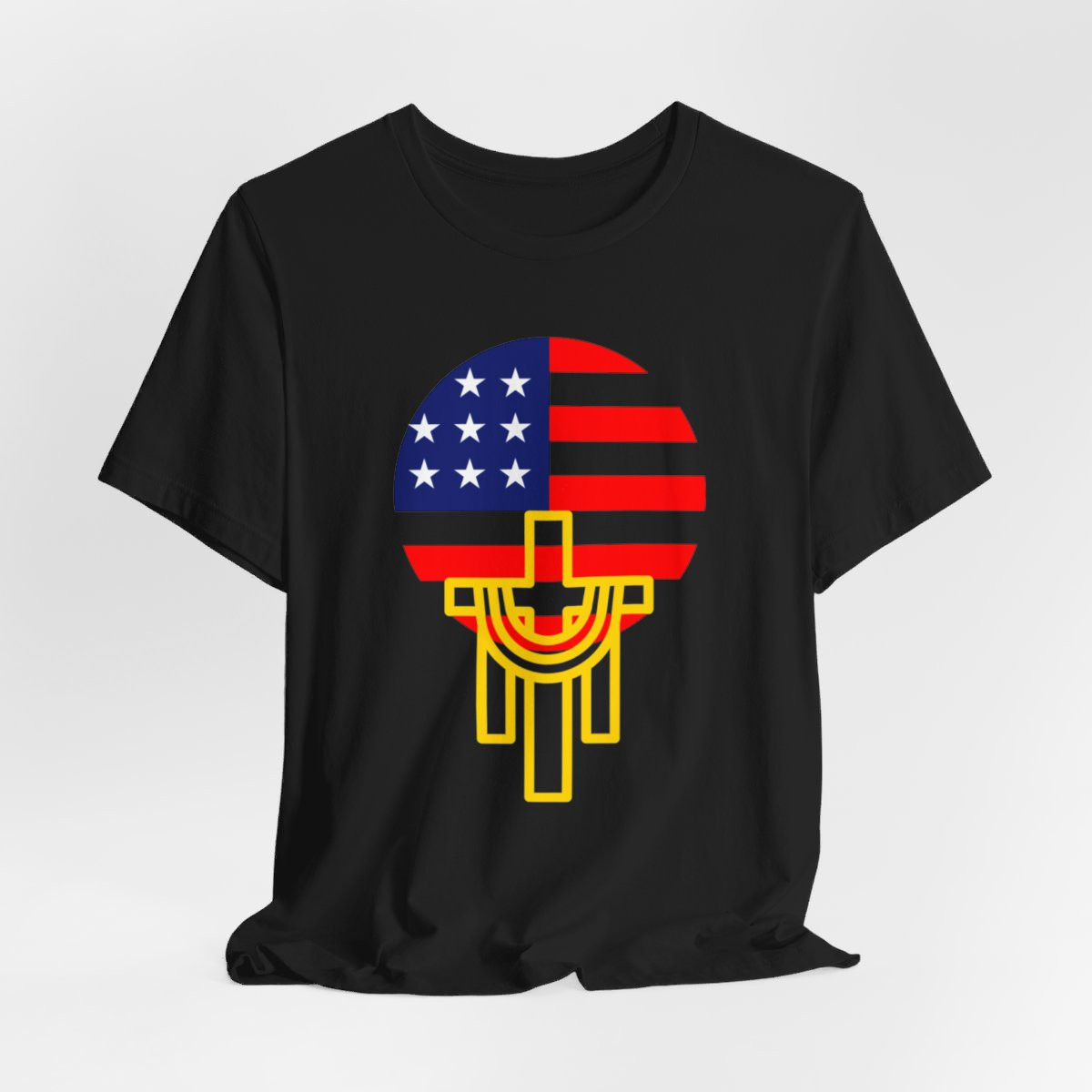 Cross and Flag - Unisex Short Sleeve T-Shirt