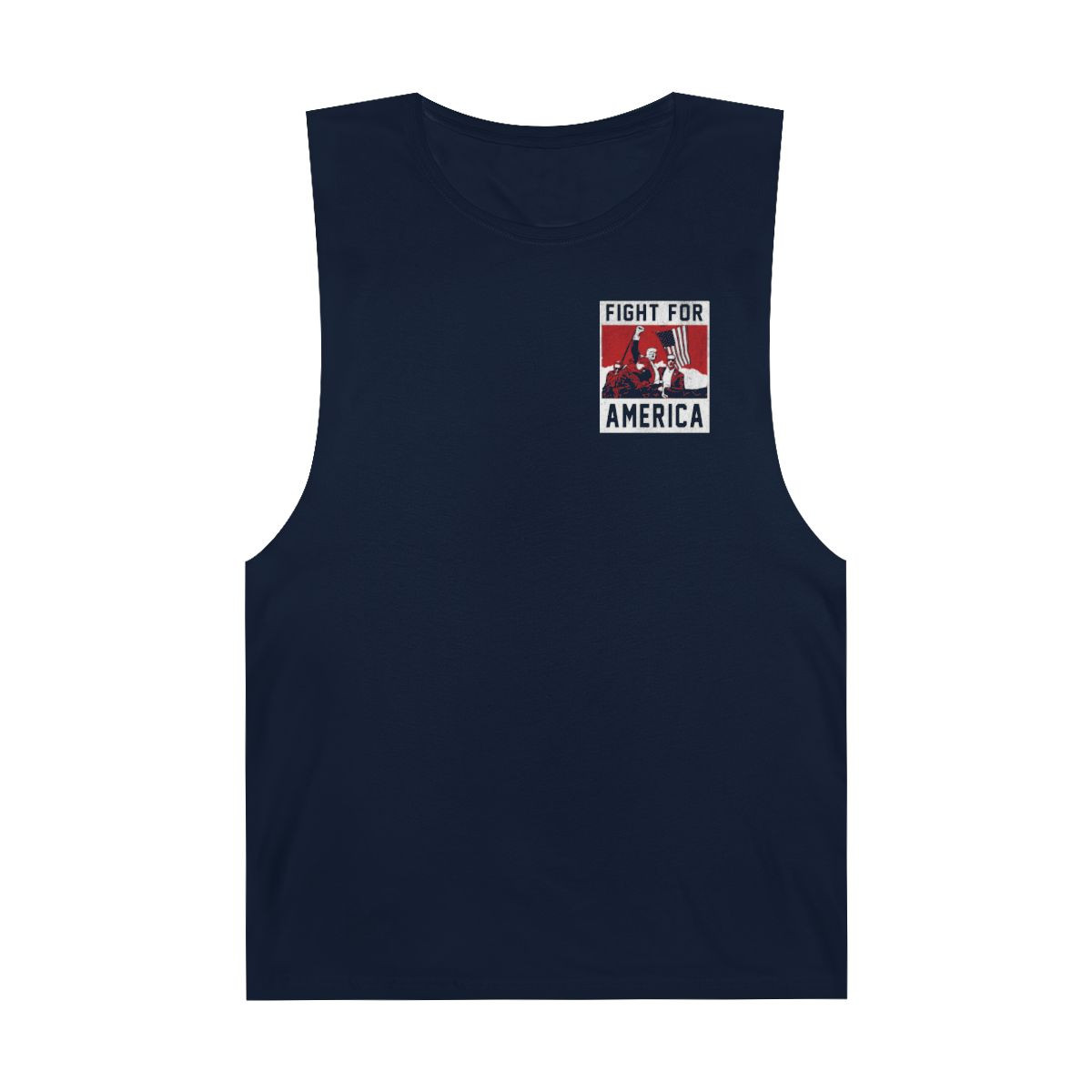 Fight for America Trump Fist Pump Tank Top | Left Chest Full Back | Distressed Print | Unisex Barnard Tank