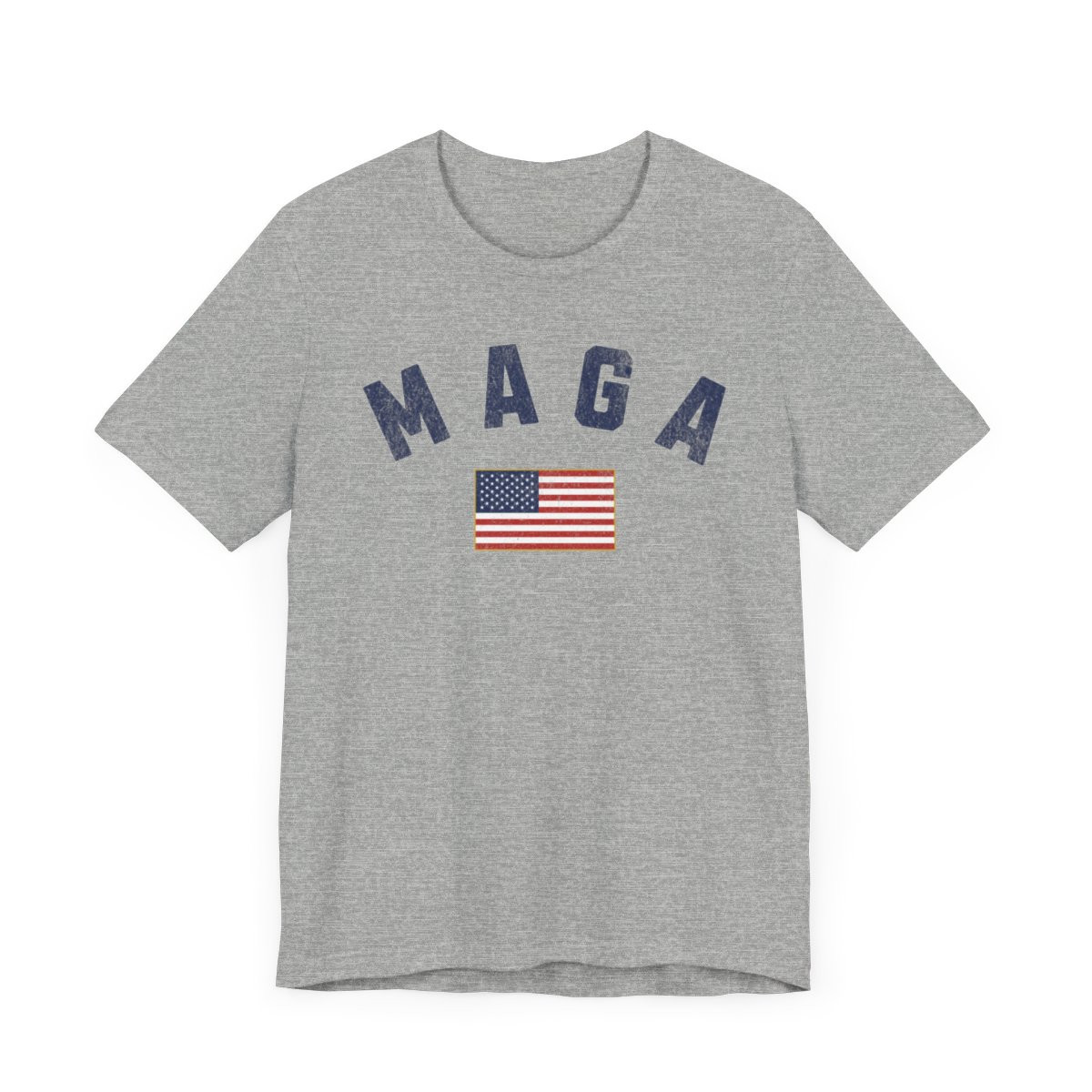 MAGA Flag T-Shirt | Full Front Distressed Print | Unisex Jersey Short Sleeve Tee