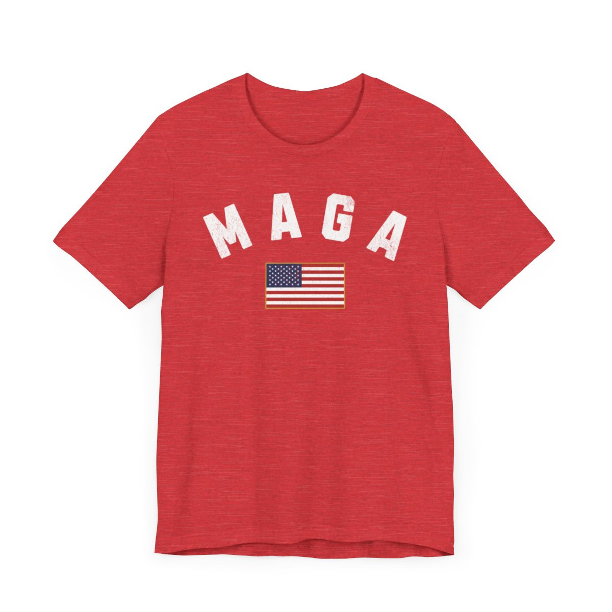 MAGA Flag T-Shirt | Full Front Distressed Print | Unisex Jersey Short Sleeve Tee