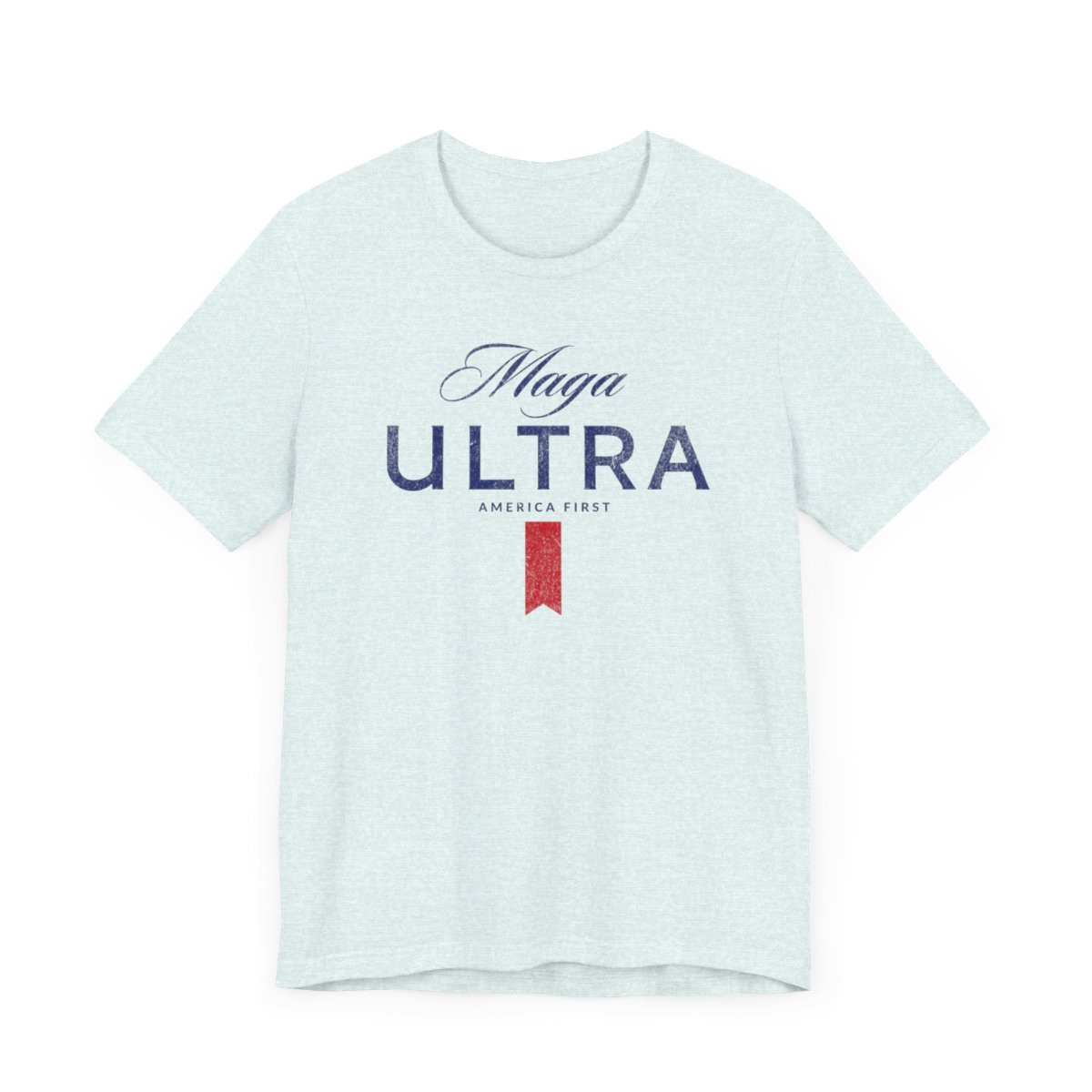 MAGA Ultra Beer T-Shirt | Full Front Distressed Print | Unisex Jersey Short Sleeve Tee