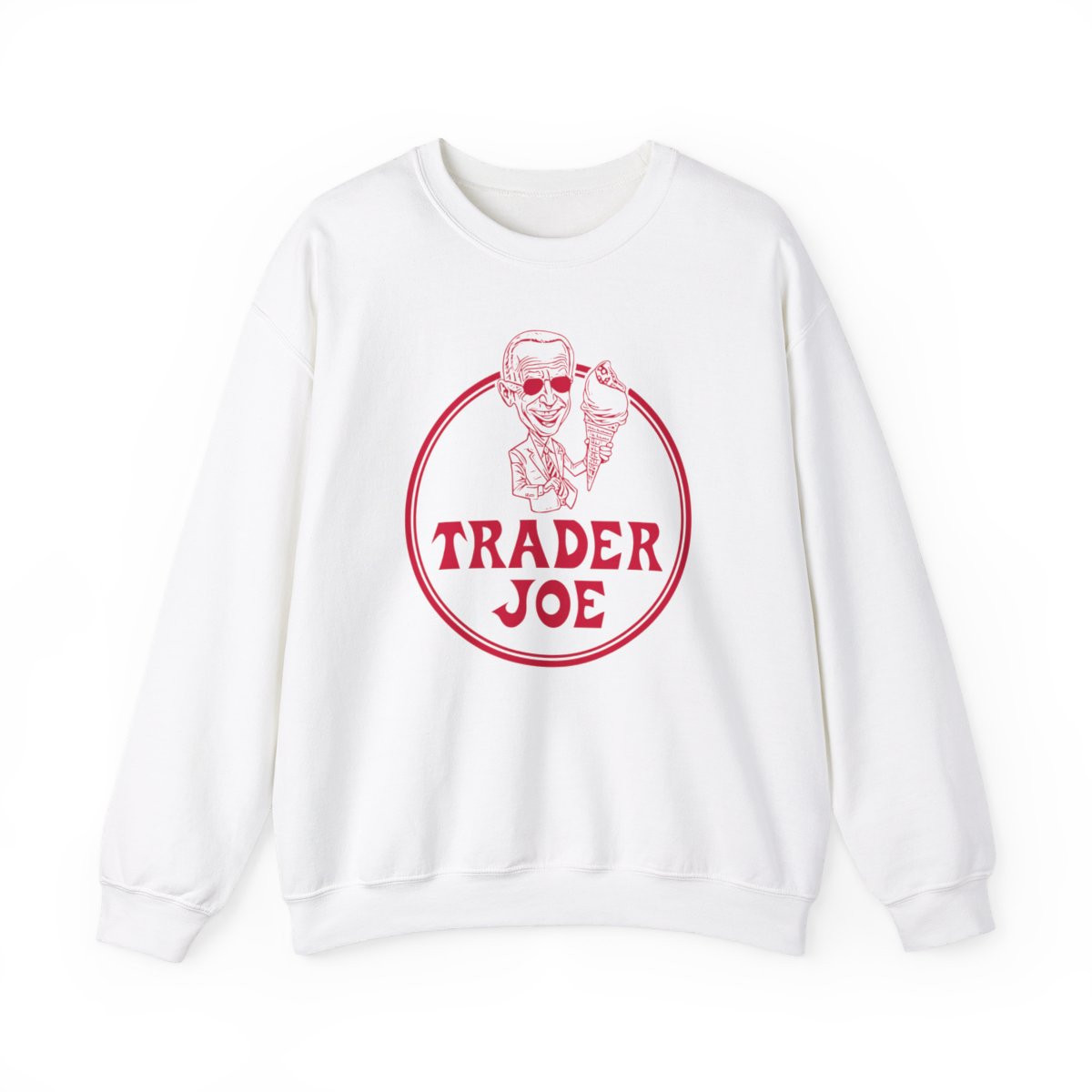 Trader Joe Sweatshirt | Full Front Distressed Print | Unisex Heavy Blend Crewneck Sweatshirt