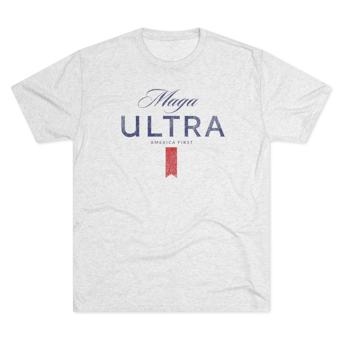MAGA Ultra Beer Premium Triblend T-Shirt | Full Front Distressed Print | Unisex Tri-Blend Crew Tee