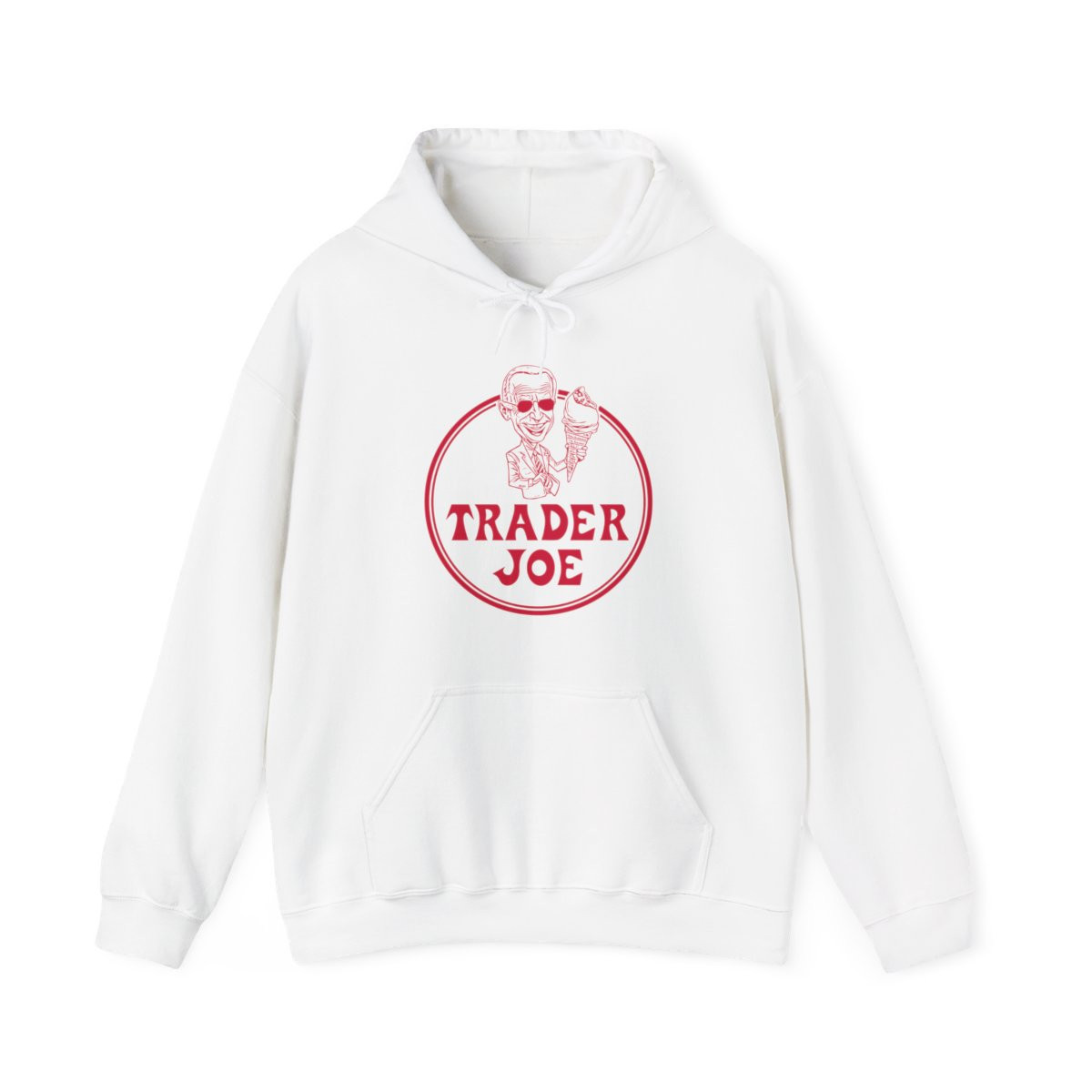 Trader Joe Hoodie | Full Front Distressed Print | Unisex Heavy Blend Hooded Sweatshirt