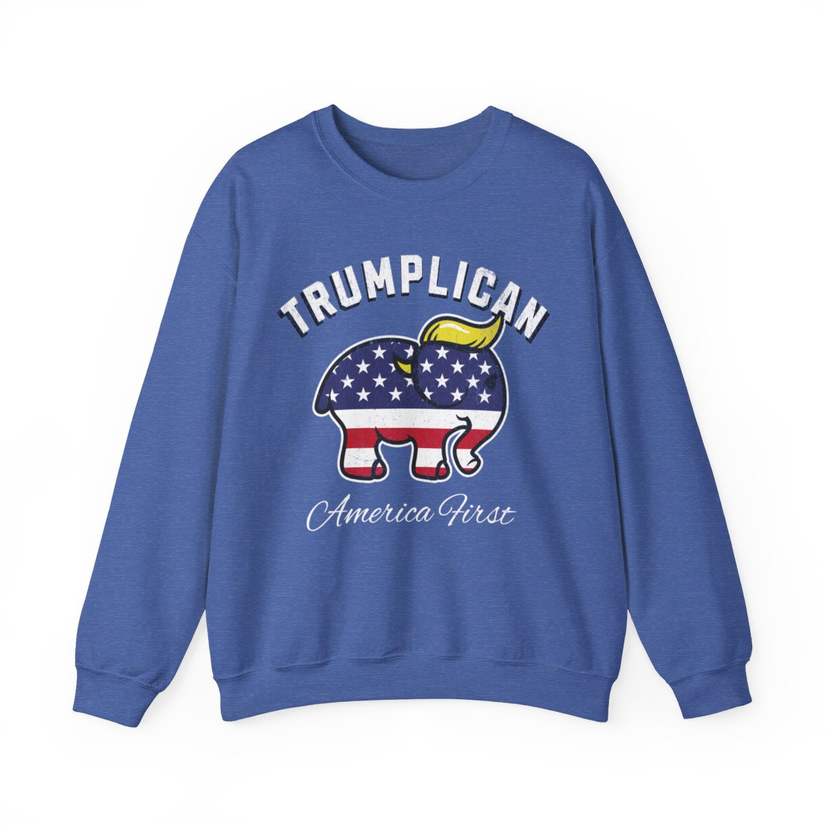Trumplican Sweatshirt | Full Front Distressed Print | Unisex Heavy Blend Crewneck Sweatshirt