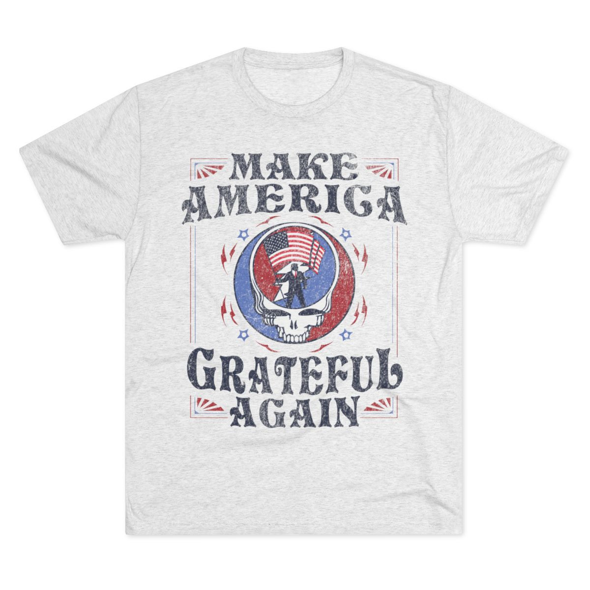 Make America Grateful Again Premium Triblend T-Shirt | Full Front Distressed Print | Unisex Tri-Blend Crew Tee
