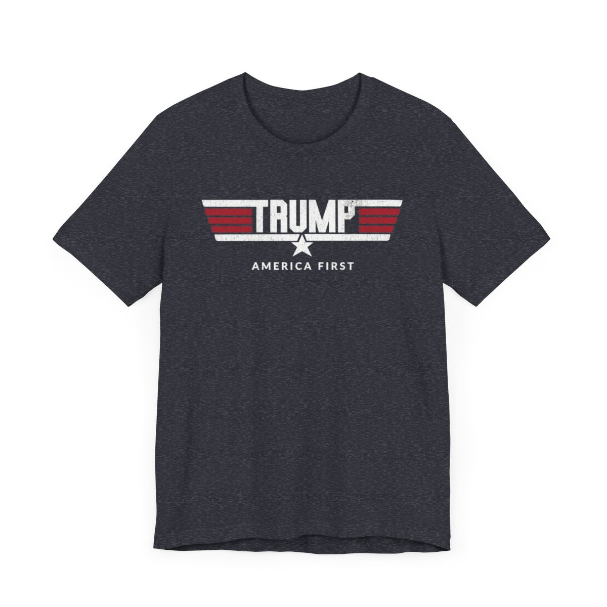 Top Gun Trump T-Shirt | Full Front Distressed Print | Unisex Jersey Short Sleeve Tee