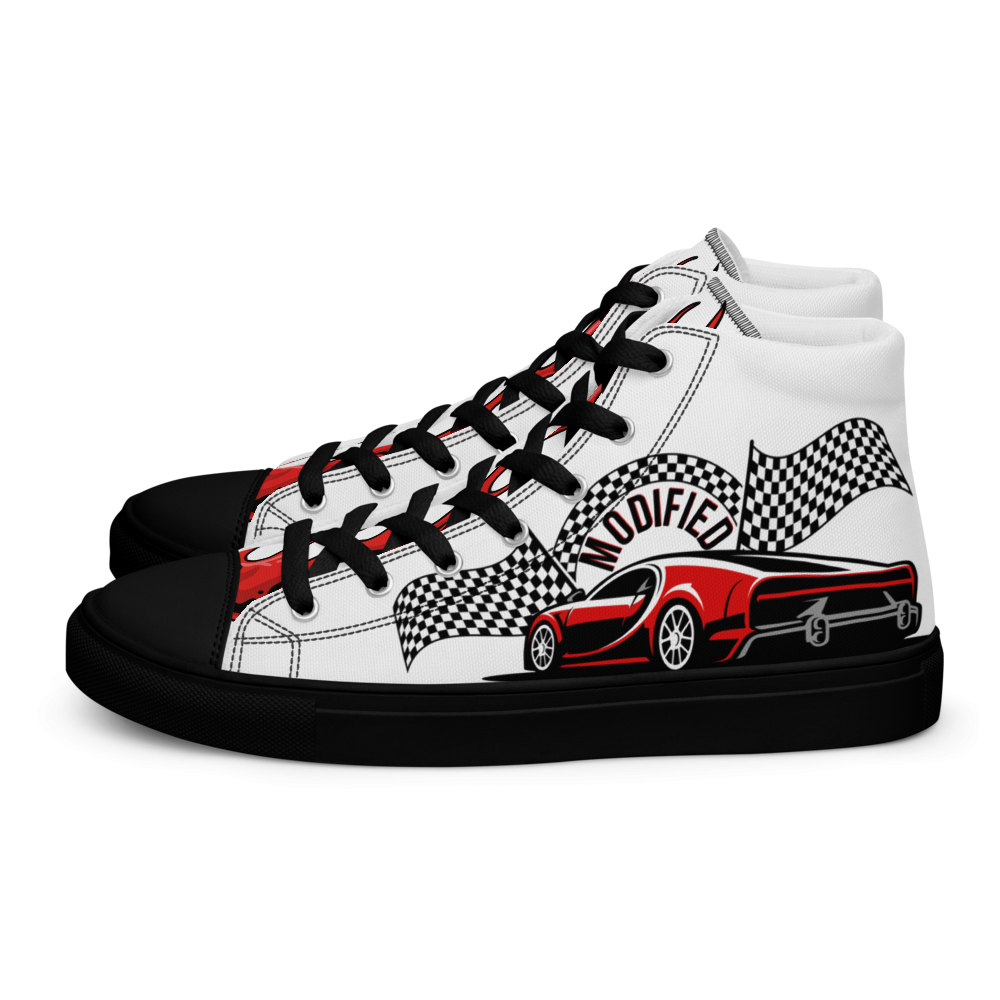 SPEED AND SHOW Racing Women’s high top canvas shoes - White