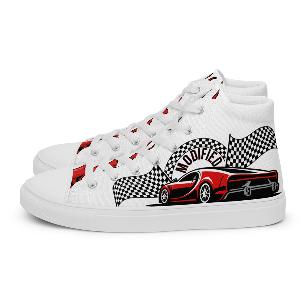 SPEED AND SHOW Racing Men’s high top canvas shoes - White
