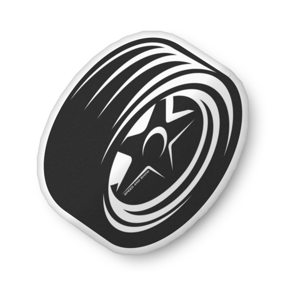 Speed and Show tire custom-shaped pillow