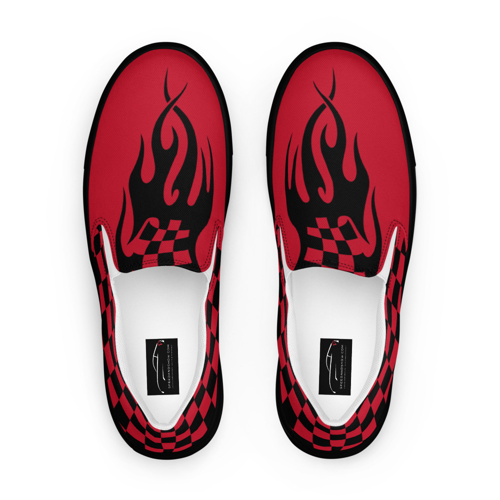 SPEED AND SHOW Men's slip-on canvas shoes Raceway red