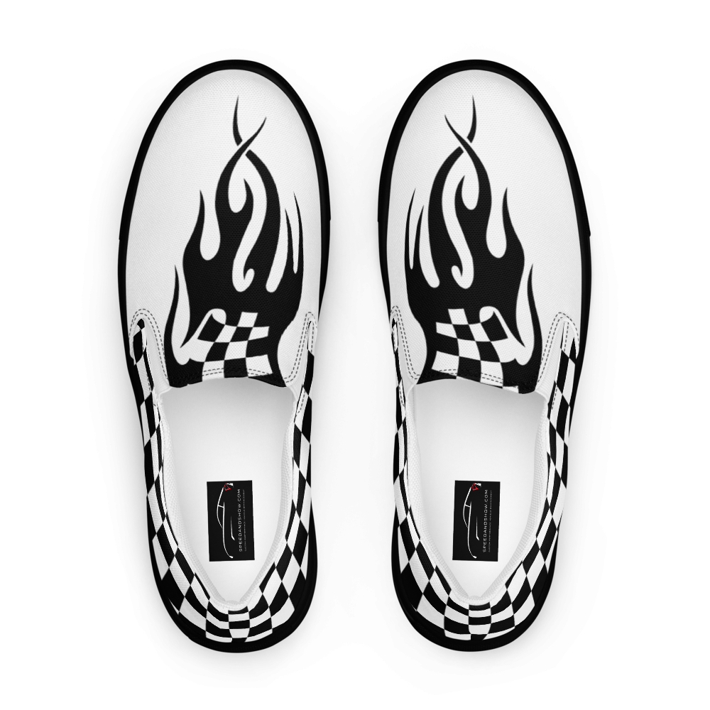 SPEED AND SHOW Men's slip-on canvas shoes Raceway white