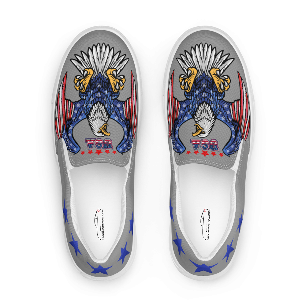American Patriot Men’s slip-on canvas shoes gray