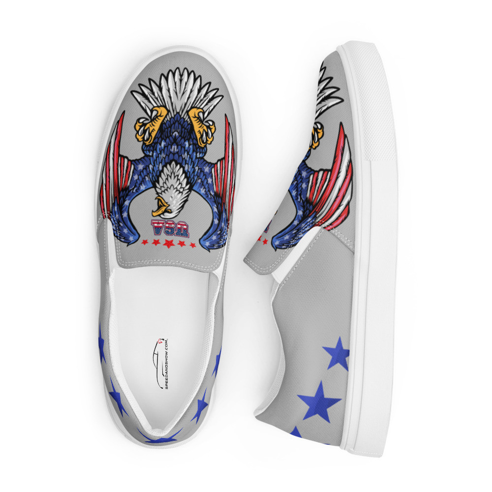 Patriot series American Eagle Women’s slip-on canvas shoes in Gray