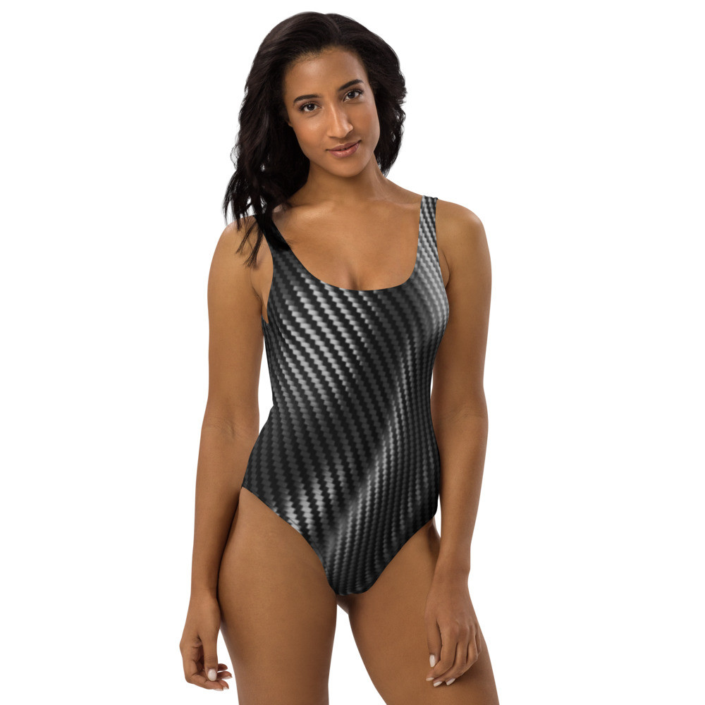 Speed and Show Carbon Fiber Print One-Piece Swimsuit