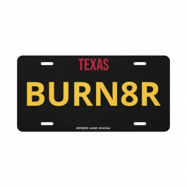 Vanity Burning Rubber license plate