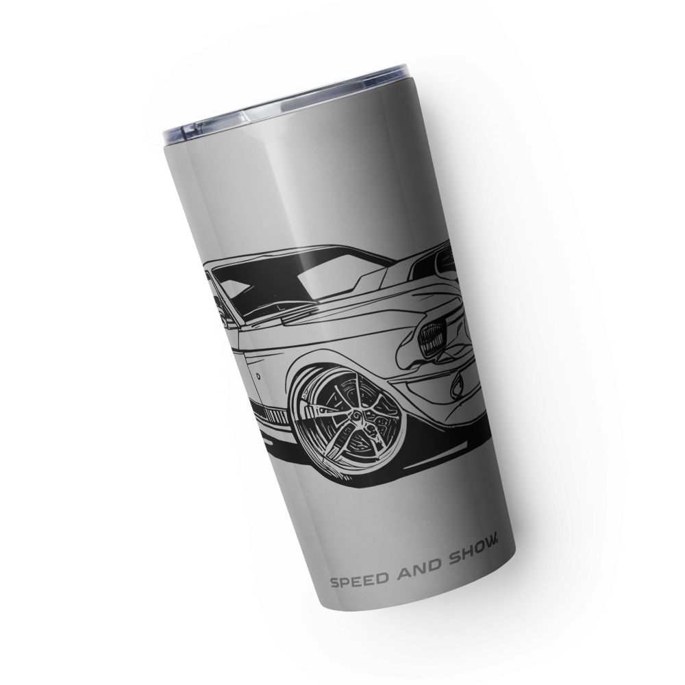 Tapered stainless steel mustang tumbler