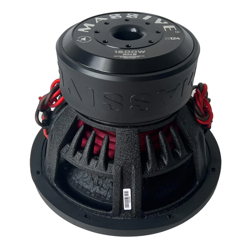 Massive H124 - 12" 1500 Watts RMS Dual 4 Ohm 3" V.C. Mega Subwoofer