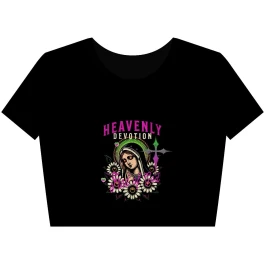 Heavenly Floral Crop Tee, Boho Style Top, Summer Fashion, Gifts for Her, Vintage Vibe, Festival Clothing