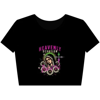 Heavenly Floral Crop Tee, Boho Style Top, Summer Fashion, Gifts for Her, Vintage Vibe, Festival Clothing