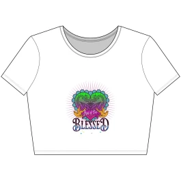 Blessed Vibes Crop Tee for Women, Inspirational Fashion, Casual Summer Top, Gift for Spiritual Women, Cute Everyday Wear