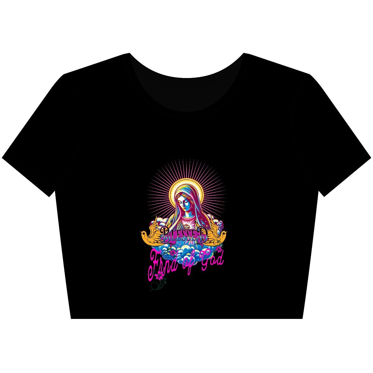 Vibrant Crop Tee with Artistic Designs, Trendy Summer Shirt, Bohemian Top, Spiritual Graphic Tee, Perfect for Festivals
