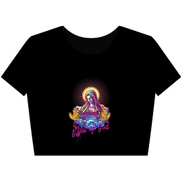 Vibrant Crop Tee with Artistic Designs, Trendy Summer Shirt, Bohemian Top, Spiritual Graphic Tee, Perfect for Festivals