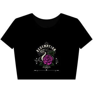 Edgy Floral Crop Tee, Women's Goth Tee, Trendy Streetwear Top, Summer Festival Shirt, Boho Chic Crop Top