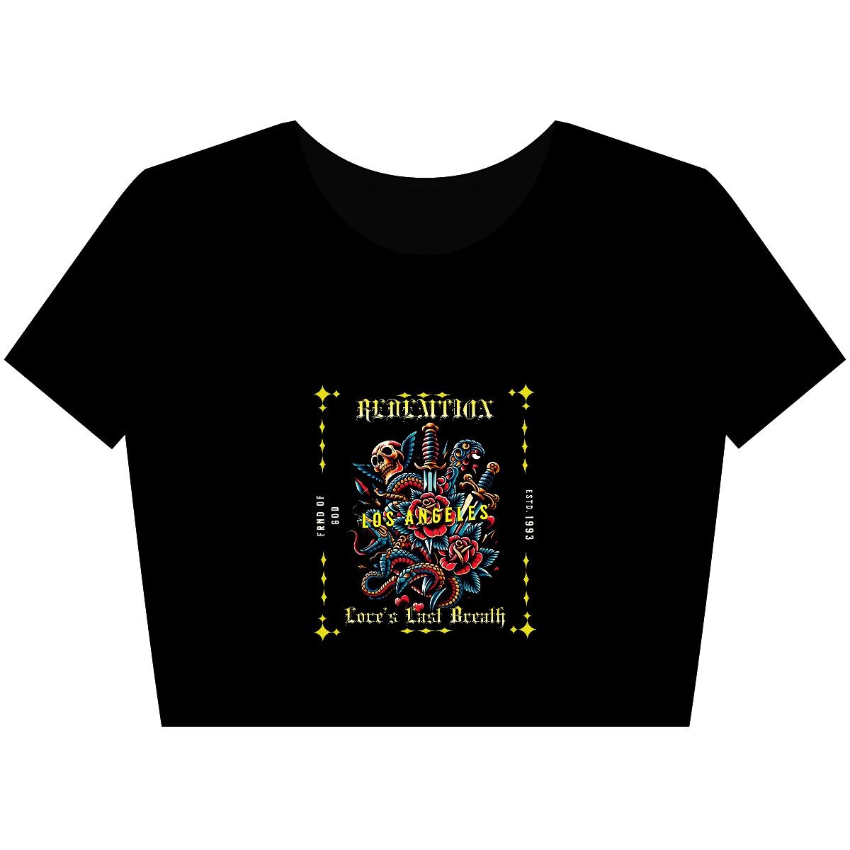 Vibrant Los Angeles Crop Tee, Retro Graphic Tee, Stylish Summer Top, Casual Streetwear, Perfect for Festivals and Vacations
