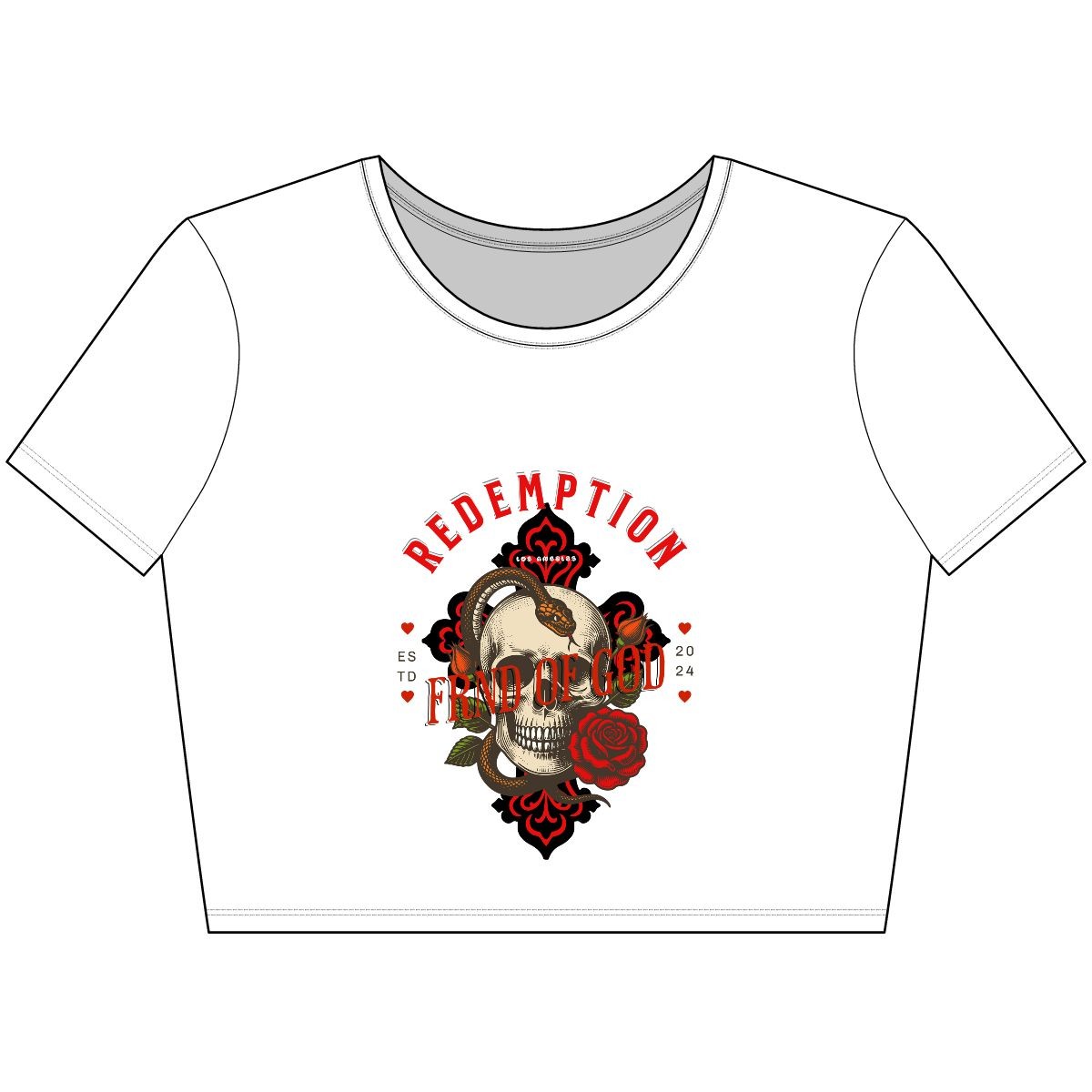 Redemption Skull Crop Tee for Women, Edgy Fashion Tee, Gothic Inspired Apparel, Casual Summer Top, Gifts for Her