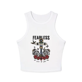 Fearless Floral Tank Top | Women's Racerback Tee for Summer Vibes, Casual Outfits, Empowerment Gifts, Festival Wear, Workout Top
