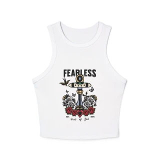 Fearless Floral Tank Top | Women's Racerback Tee for Summer Vibes, Casual Outfits, Empowerment Gifts, Festival Wear, Workout Top
