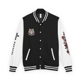 Unisex Heavyweight Letterman Jacket - Bold Graphic Style, Customizable, Casual Streetwear, Gift for Teens, Perfect for Sports Events