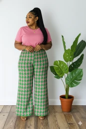 AKA Themed Wide-Leg Women's Pants - Sizes S - 5X