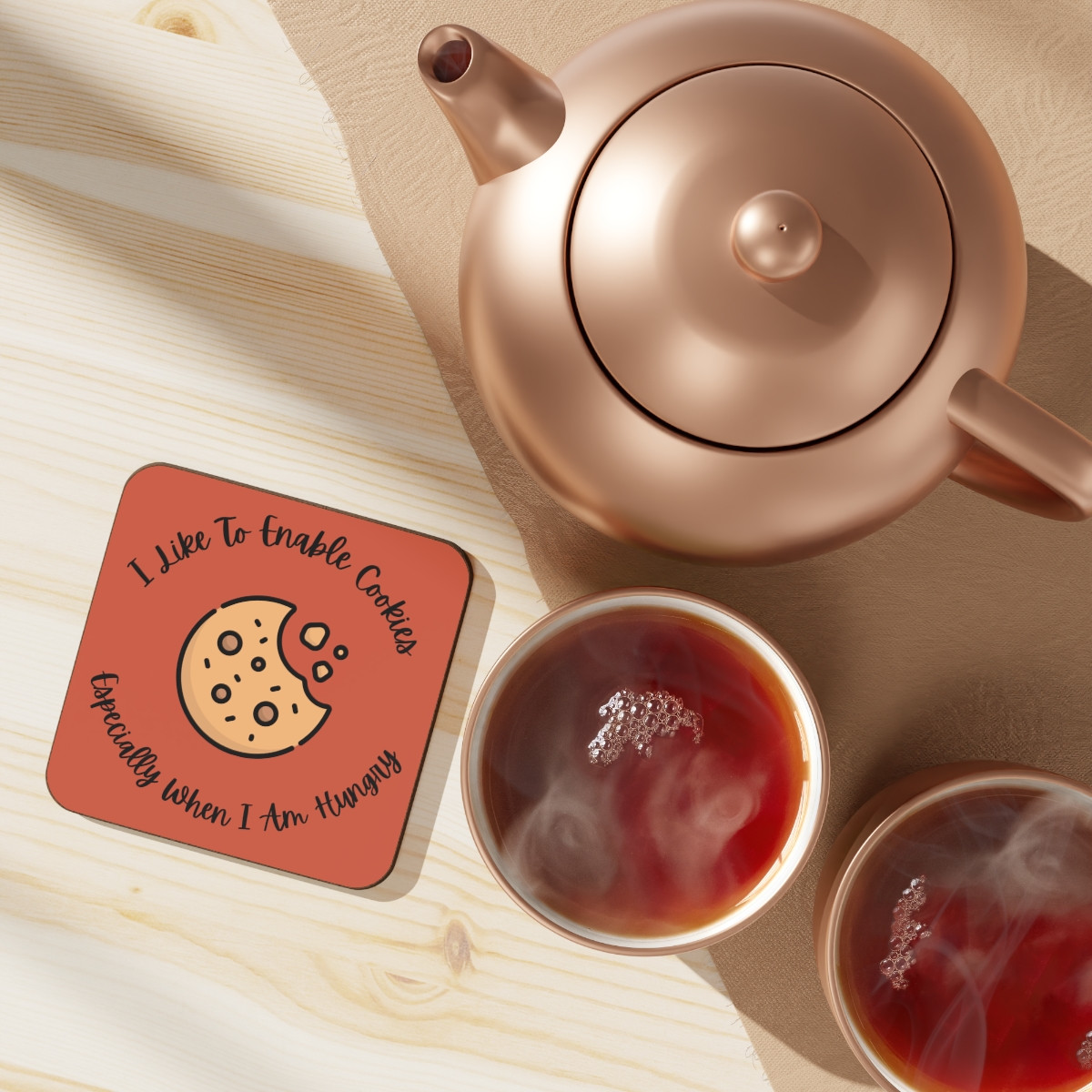 I Like To Enable Cookies - Hardboard Back Coaster