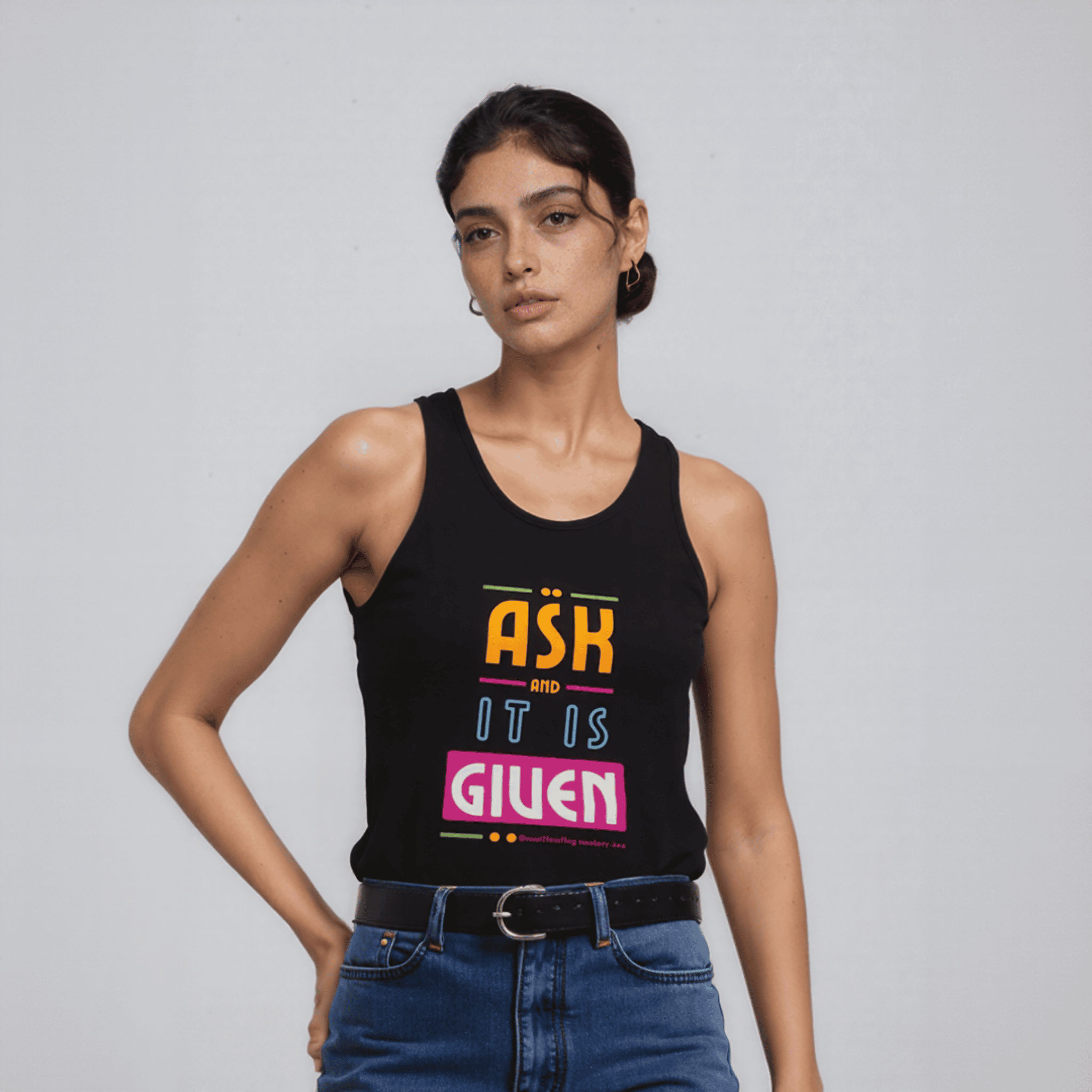 "Ask and It Is Given" Free Spirit Womens Racerback Tank