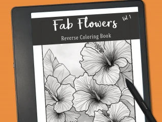 Fab Flowers Reverse Coloring Book v1