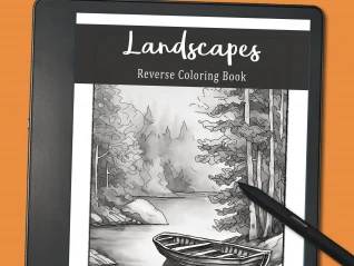 Landscapes Reverse Coloring Book