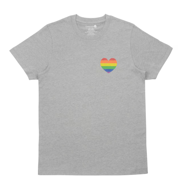 Traditional Pride Flag Heart Adult T-shirt