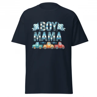 Retro Checkered Boy Mama Cars classic tee